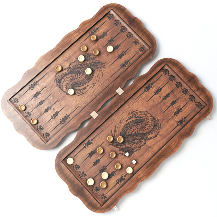 Backgammon from the beech "Dragon", option No. 2